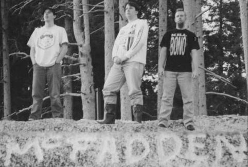 A bunch of idiots standing on a snowbank carved with the word 'McFadden' on it